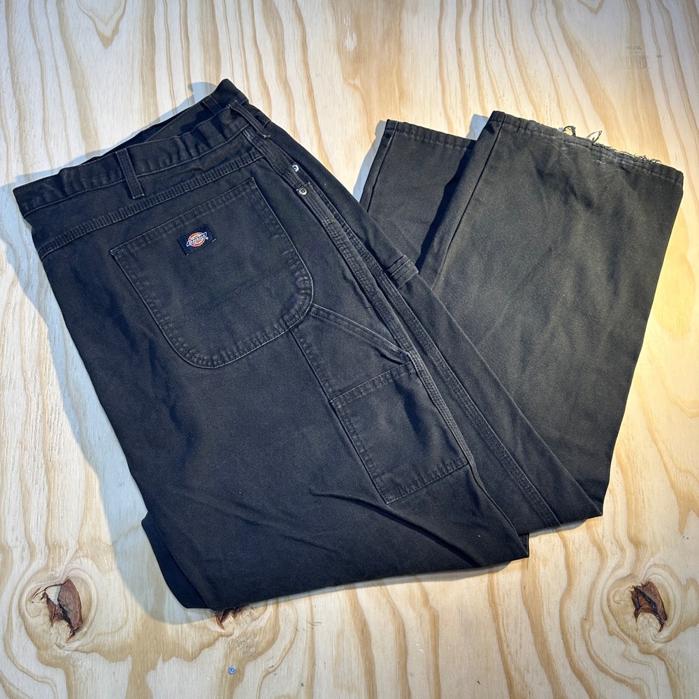 Dickies 1939RBK Black Relaxed Fit Carpenter Work Pants Mens 46x30